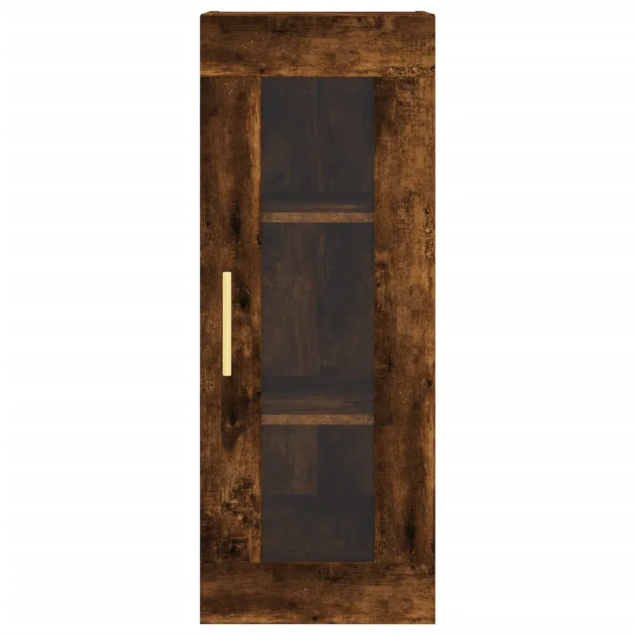 Buffet haut Chêne fumé 34,5x34x180 cm Bois d'ingénierie - 6