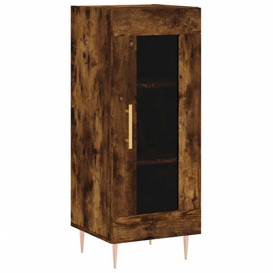 Buffet haut Chêne fumé 34,5x34x180 cm Bois d'ingénierie - 7
