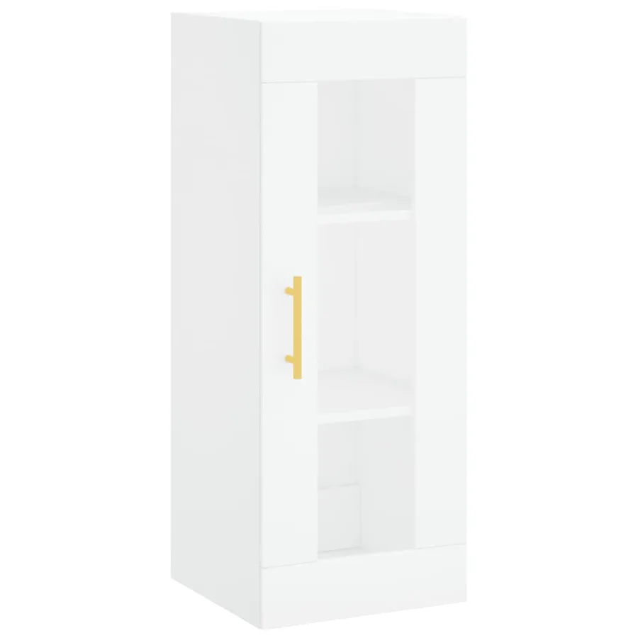 Buffet haut Blanc 34,5x34x180 cm Bois d'ingénierie - 7