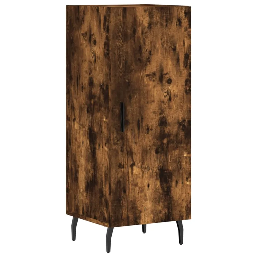 Buffet haut Chêne fumé 34,5x34x180 cm Bois d'ingénierie - 7
