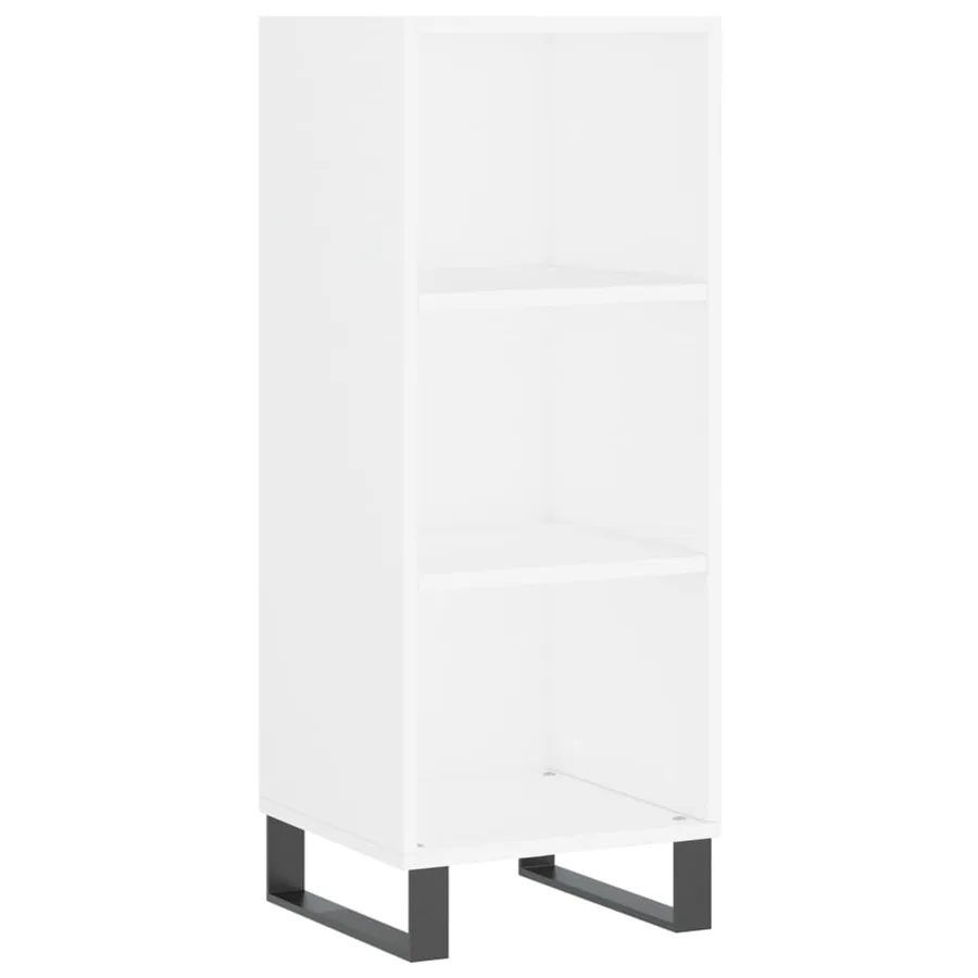 Buffet haut Blanc 34,5x34x180 cm Bois d'ingénierie - 7