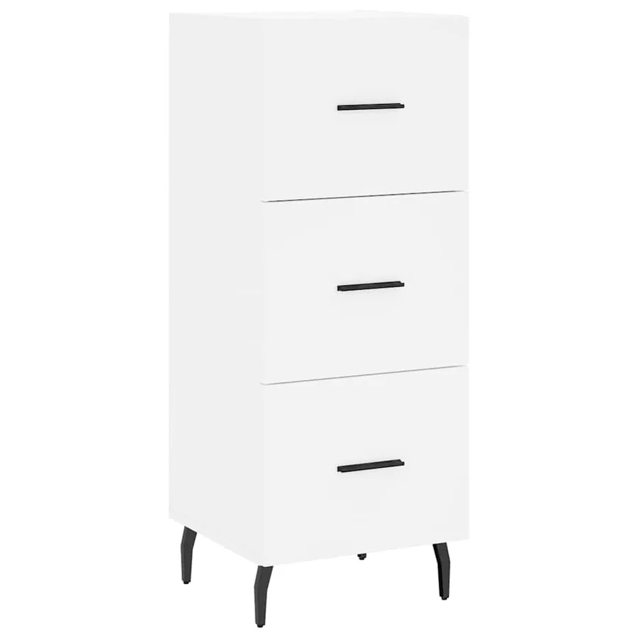 Buffet haut Blanc 34,5x34x180 cm Bois d'ingénierie - 5