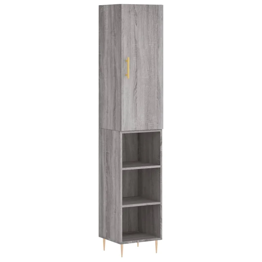 Buffet haut Sonoma gris 34,5x34x180 cm Bois d'ingénierie - 2