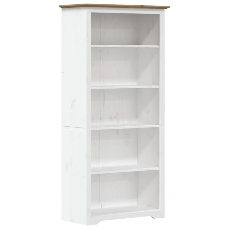 Bibliothèque BODO marron 82x40x173 cm bois pin massif 5 niveaux - 2