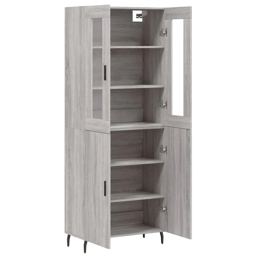 Buffet haut Sonoma gris 69,5x34x180 cm Bois d'ingénierie - 4