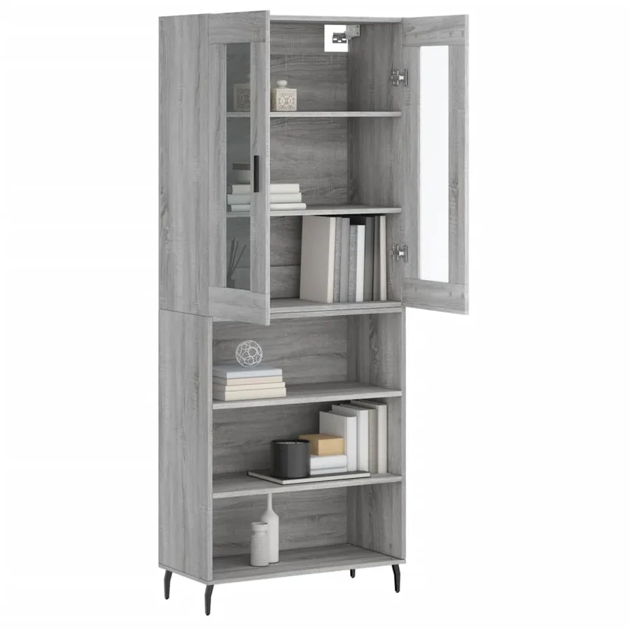 Buffet haut Sonoma gris 69,5x34x180 cm Bois d'ingénierie - 3