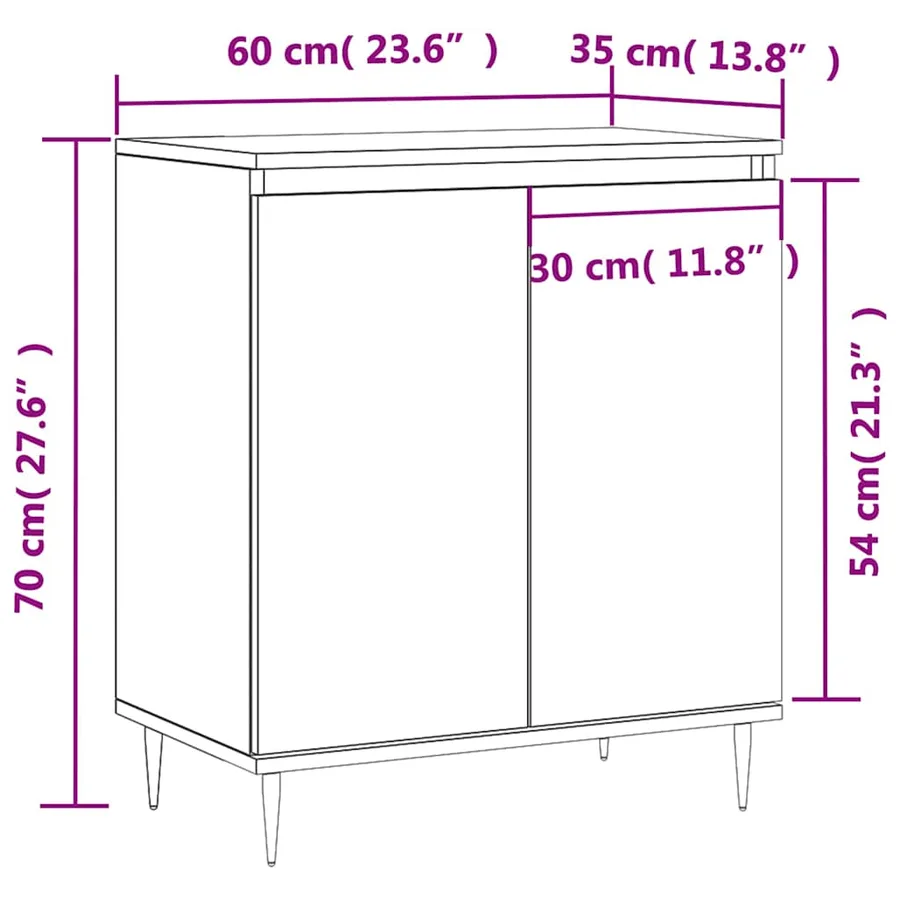 Buffet Gris béton 60x35x70 cm Bois d'ingénierie - 11
