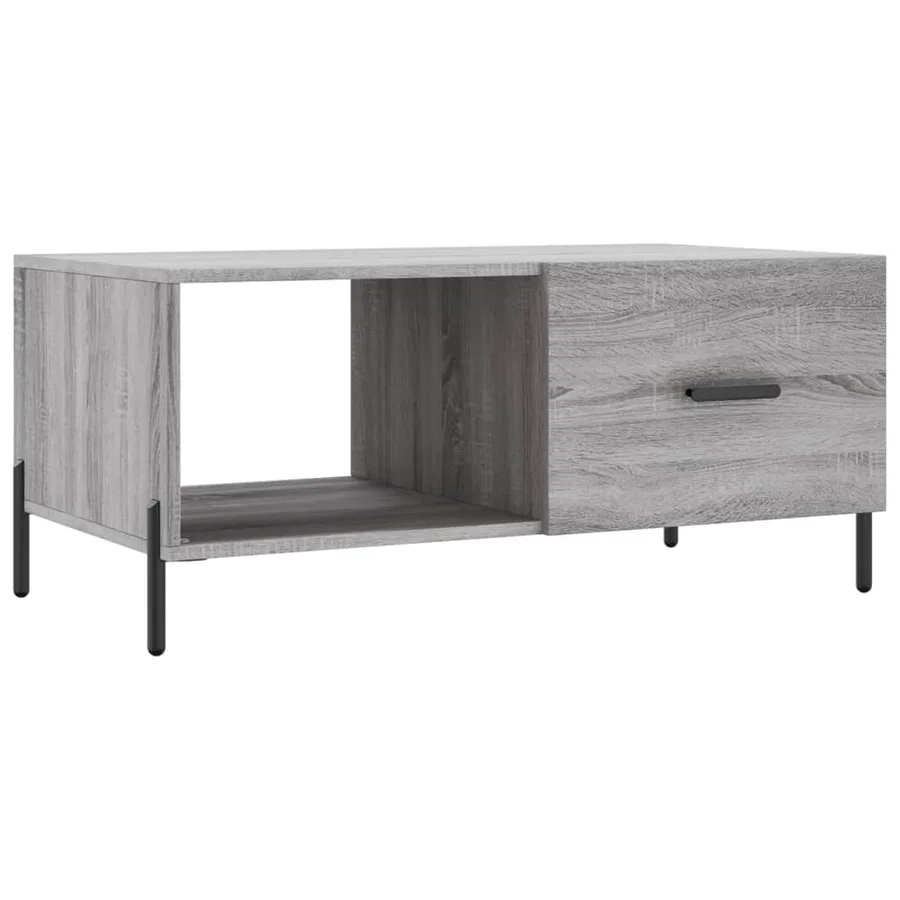Table basse sonoma gris 90x50x40 cm bois d'ingénierie - 2