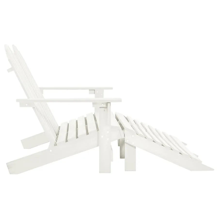 Chaise de jardin Adirondack 2 places et repose-pied sapin blanc - 3