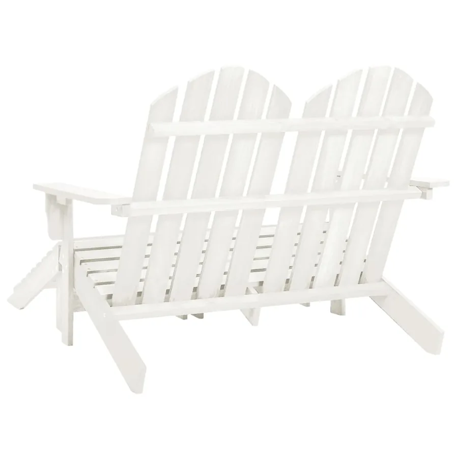 Chaise de jardin Adirondack 2 places et repose-pied sapin blanc - 4