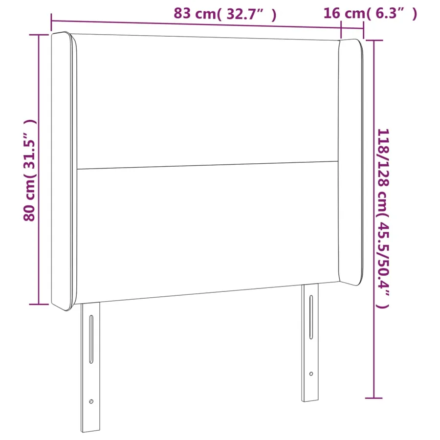 Tête de lit avec oreilles Bleu 83x16x118/128 cm Tissu - 9
