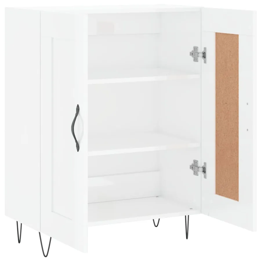 Buffet Blanc brillant 69,5x34x90 cm Bois d'ingénierie - 6