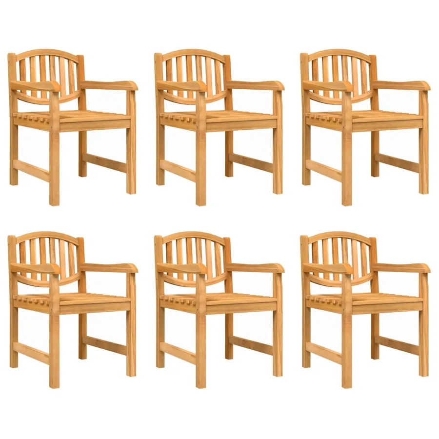 Chaises de jardin lot de 6 58x59x88 cm bois massif de teck - 2
