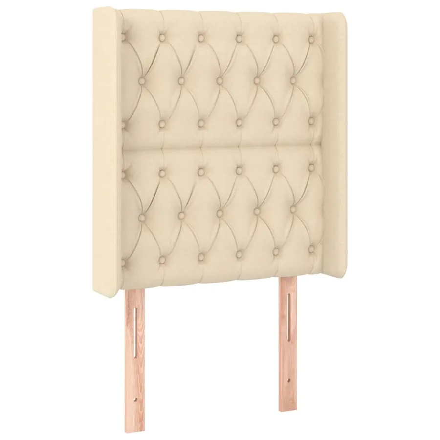 Sommier à lattes de lit matelas et LED Crème 80x200cm Tissu - 7