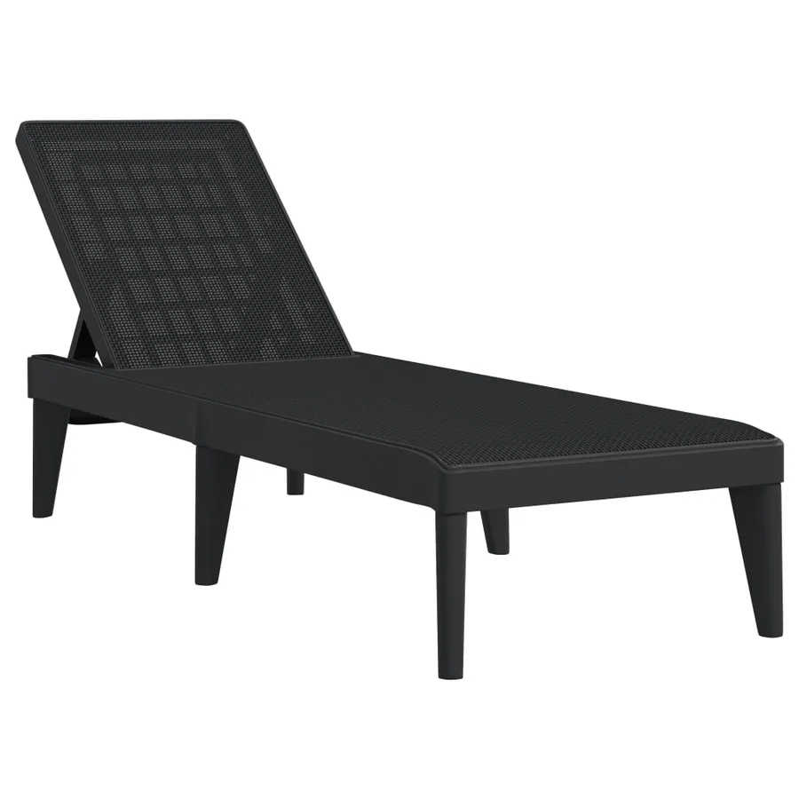 Chaise longue anthracite 186x60x29 cm PP - 12