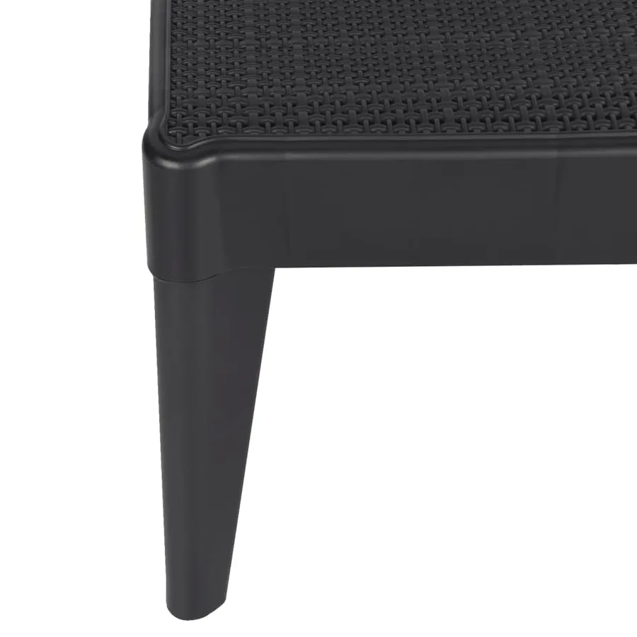 Chaise longue anthracite 186x60x29 cm PP - 18