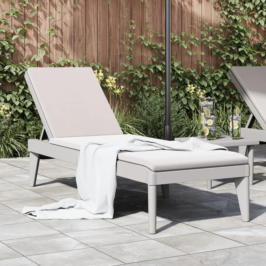 Chaise longue anthracite 186x60x29 cm PP - 21