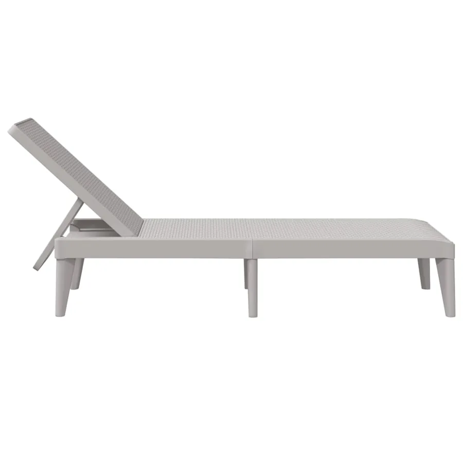 Chaise longue anthracite 186x60x29 cm PP - 25