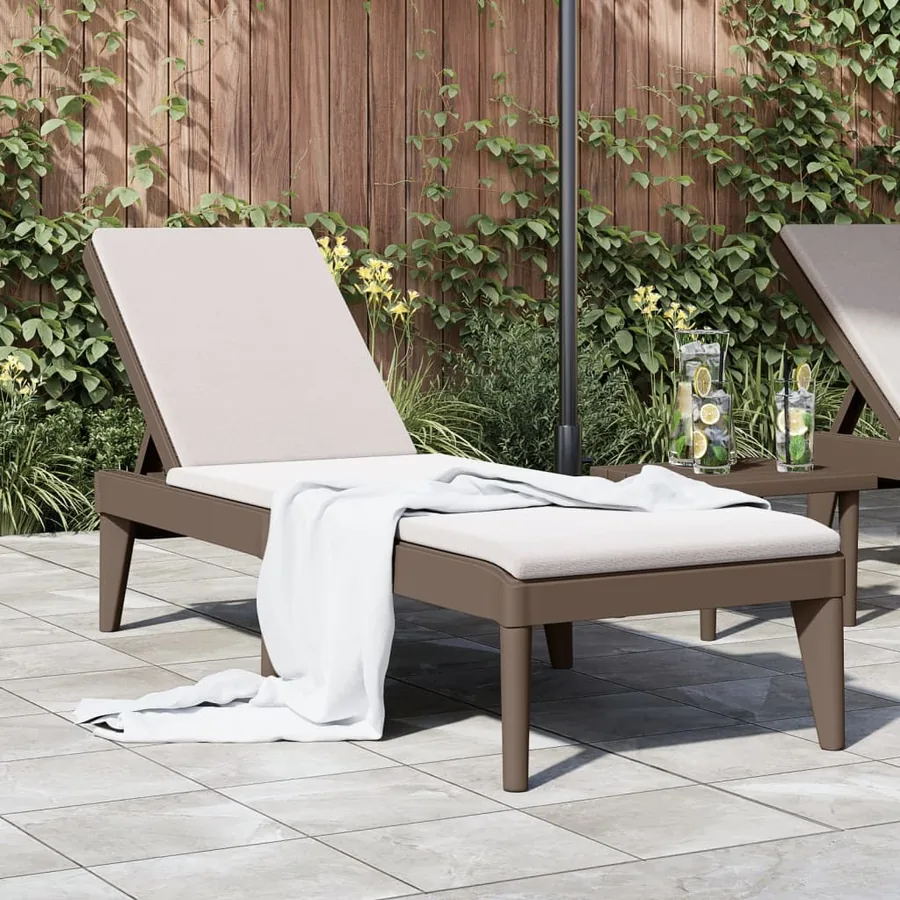 Chaise longue anthracite 186x60x29 cm PP - 31
