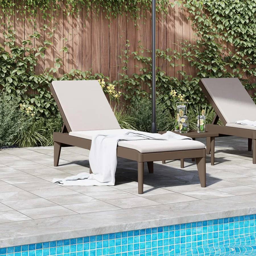 Chaise longue anthracite 186x60x29 cm PP - 33