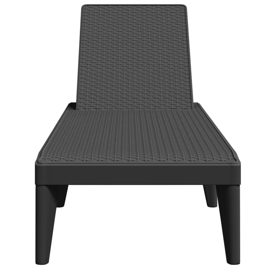Chaise longue anthracite 186x60x29 cm PP - 4