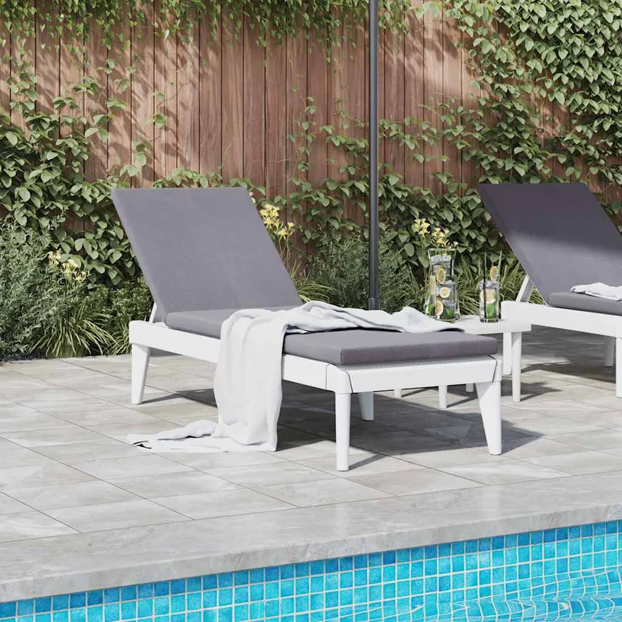 Chaise longue anthracite 186x60x29 cm PP - 43