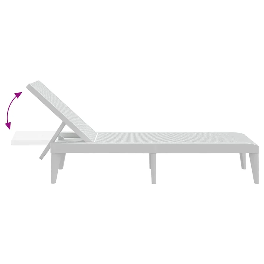 Chaise longue anthracite 186x60x29 cm PP - 47