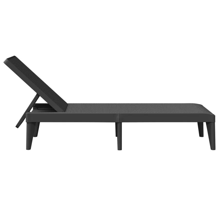 Chaise longue anthracite 186x60x29 cm PP - 5