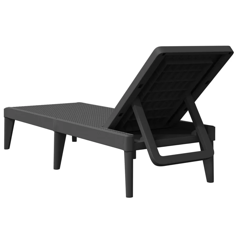 Chaise longue anthracite 186x60x29 cm PP - 6