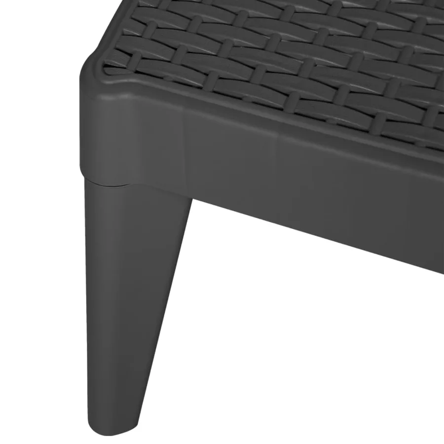 Chaise longue anthracite 186x60x29 cm PP - 9