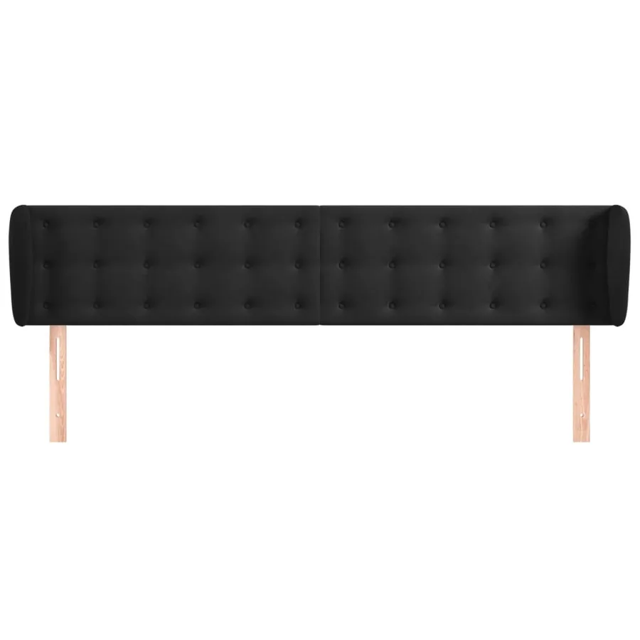 Tête de lit avec oreilles Noir 163x23x78/88 cm Velours - 3