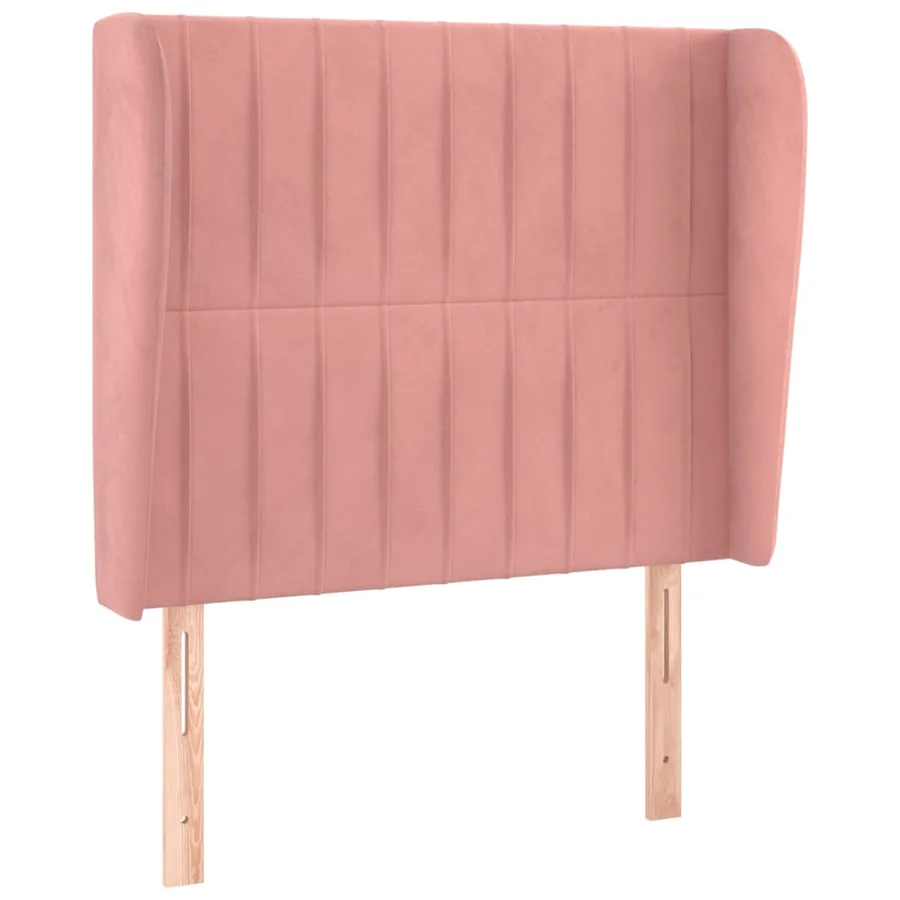 Tête de lit avec oreilles Rose 93x23x118/128 cm Velours - 2