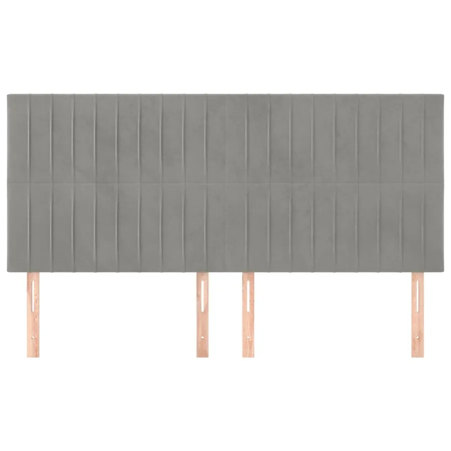Tête de lit Gris clair 160x5x118/128 cm Velours - 3