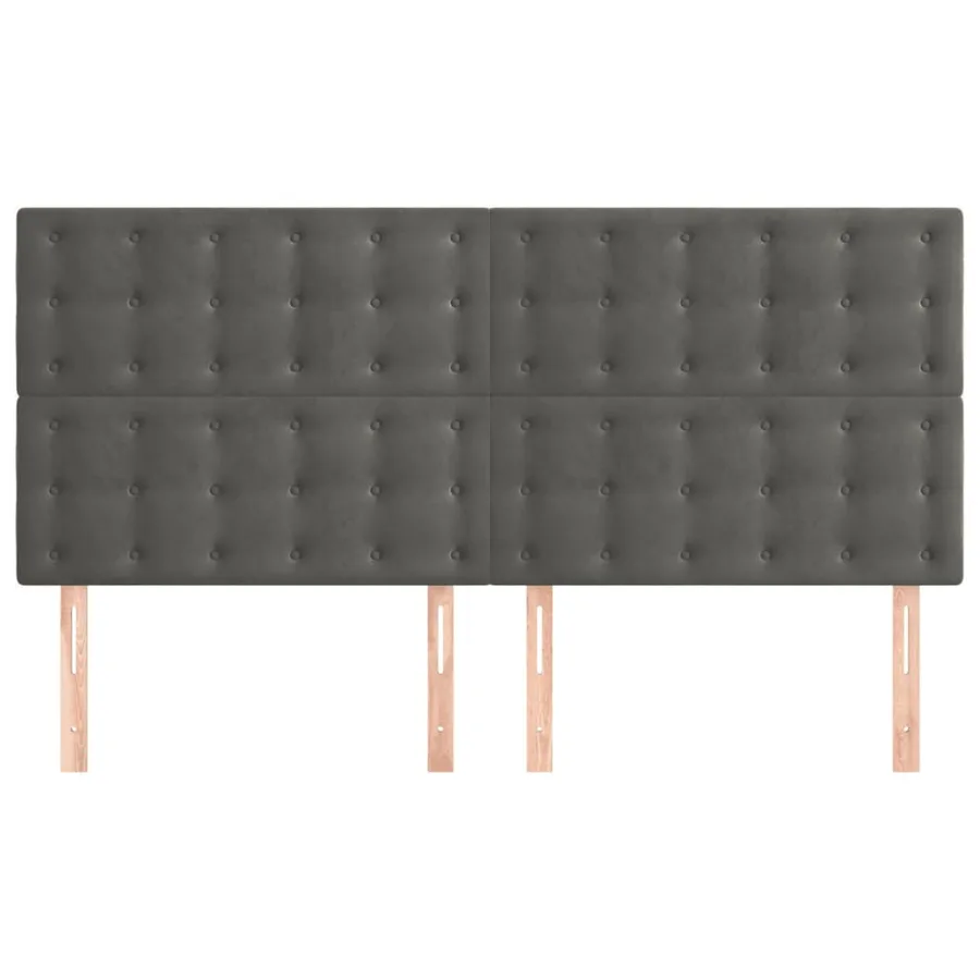 Tête de lit Gris foncé 200 x 5 x 118/128 cm Velours - 3