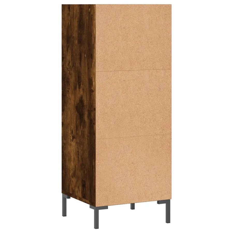 Buffet chêne fumé 34,5x32,5x90 cm bois d'ingénierie - 6