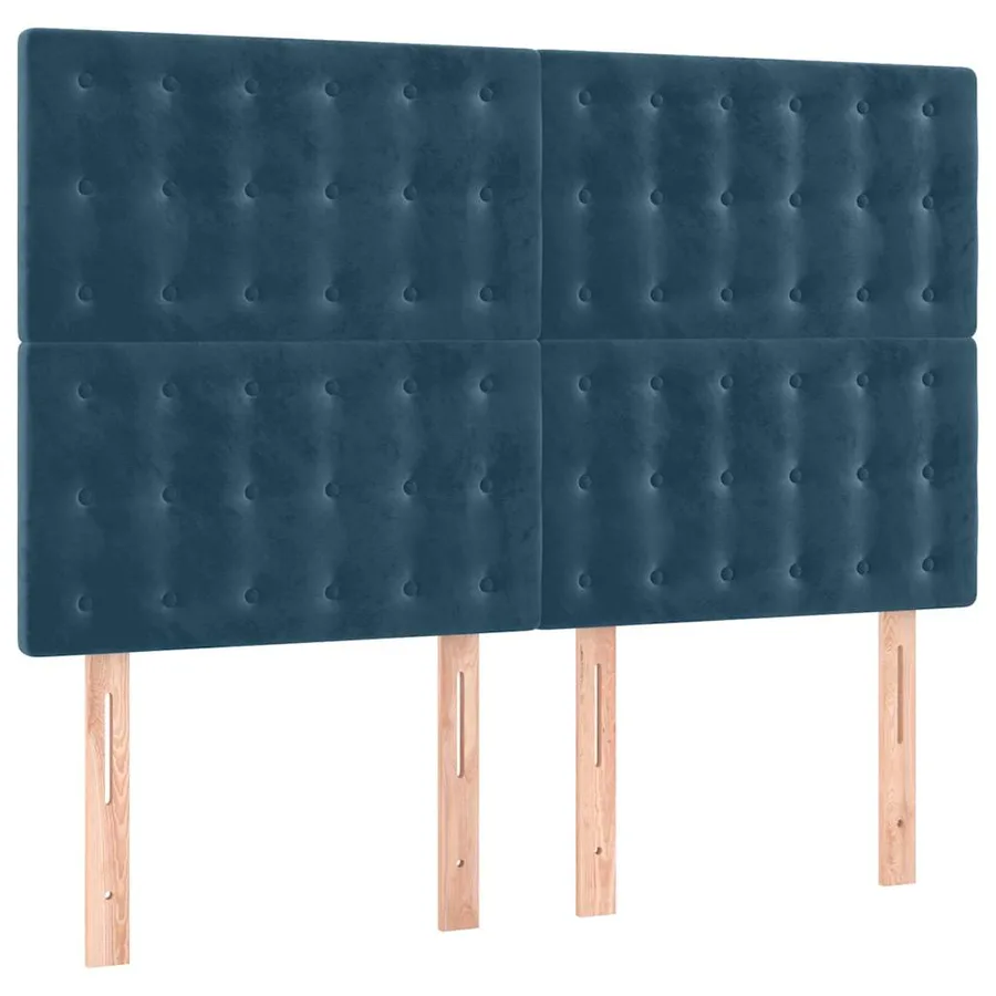 Tête de lit à LED Bleu foncé 144x5x118/128 cm Velours - 4