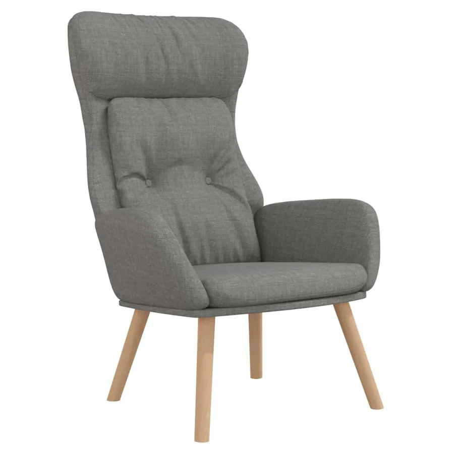 Chaise de relaxation avec repose-pied Gris clair Tissu - 4
