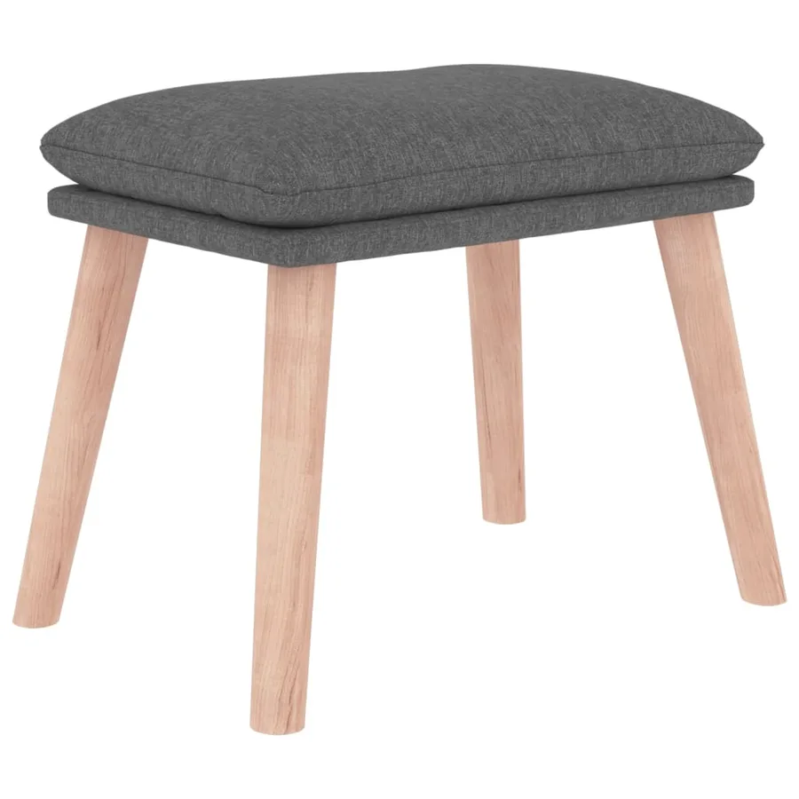 Chaise à bascule avec repose-pied Gris clair Tissu - 5