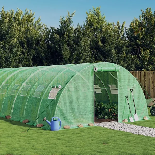 Serre avec cadre en acier vert 80 m² 20x4x2 m