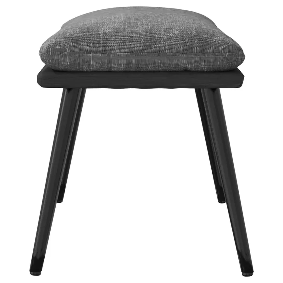 Repose-pied Gris clair 45x29,5x35 cm Tissu et similicuir - 4