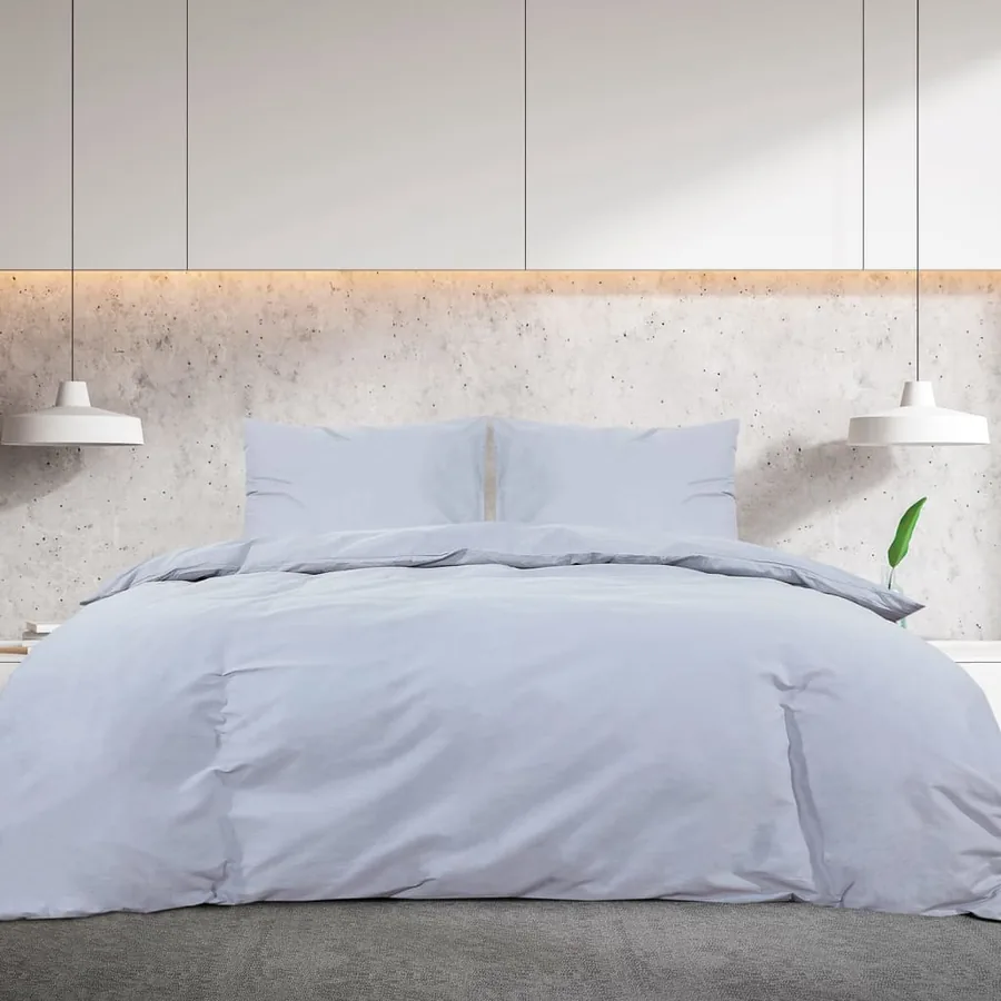 Ensemble de housse de couette Gris 140x200 cm Microfibre légère - 3