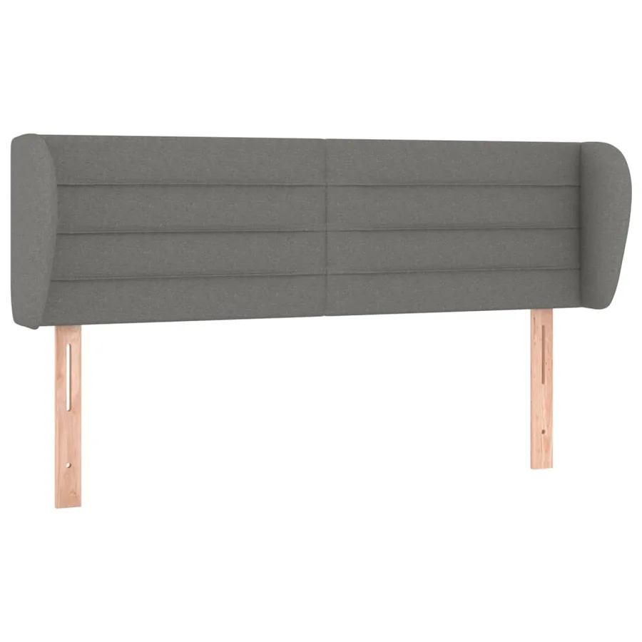 Tête de lit avec oreilles Gris foncé 147x23x78/88 cm Tissu - 2