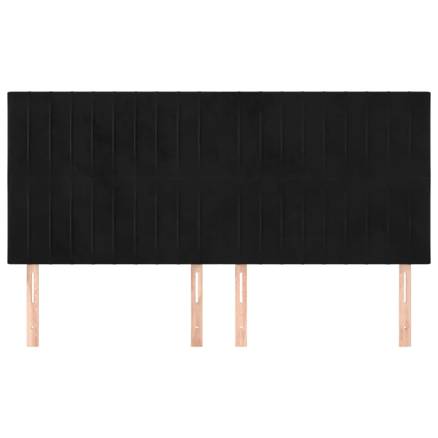 Tête de lit Noir 180x5x118/128 cm Velours - 3