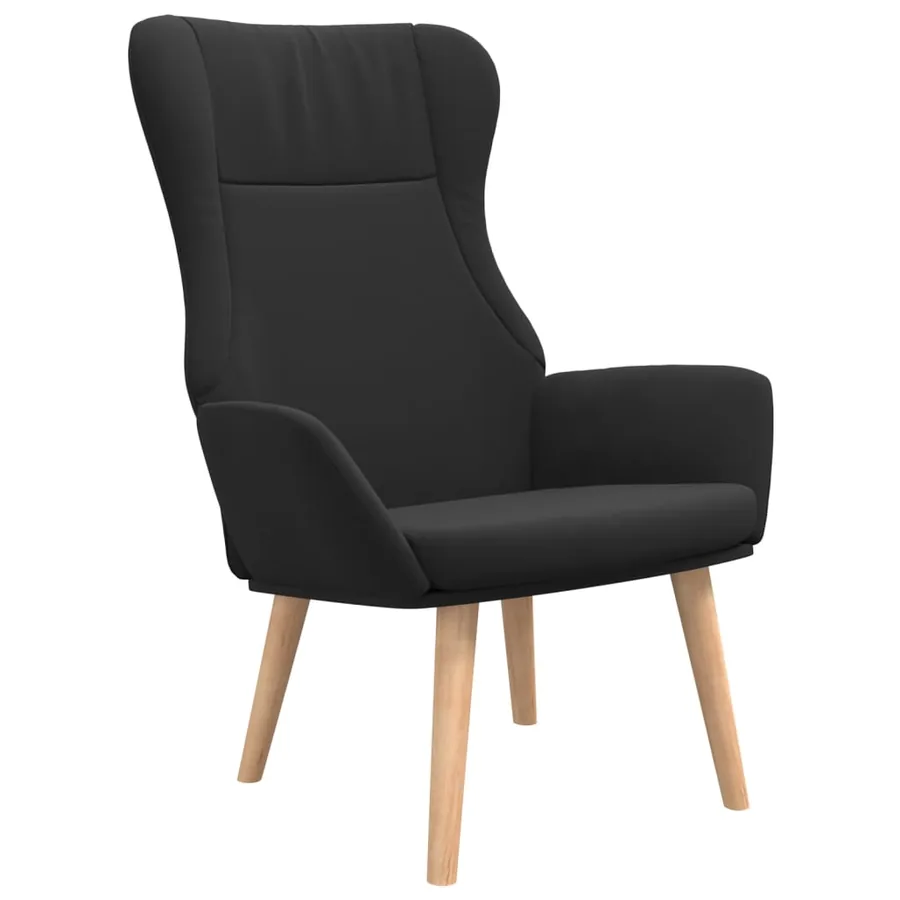 Chaise de relaxation Noir Tissu - 2