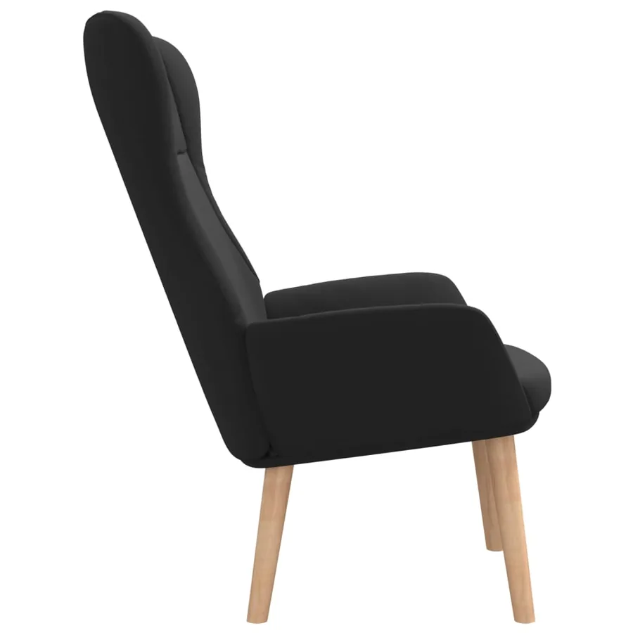 Chaise de relaxation Noir Tissu - 4