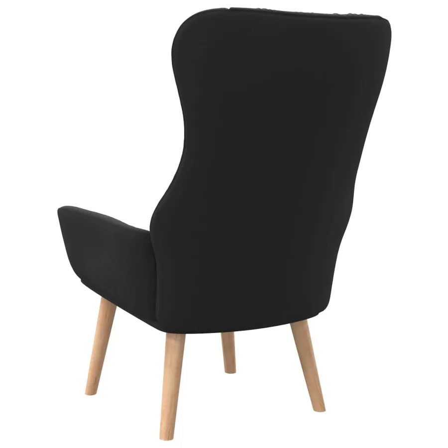 Chaise de relaxation Noir Tissu - 5