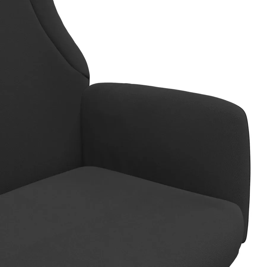 Chaise de relaxation Noir Tissu - 6