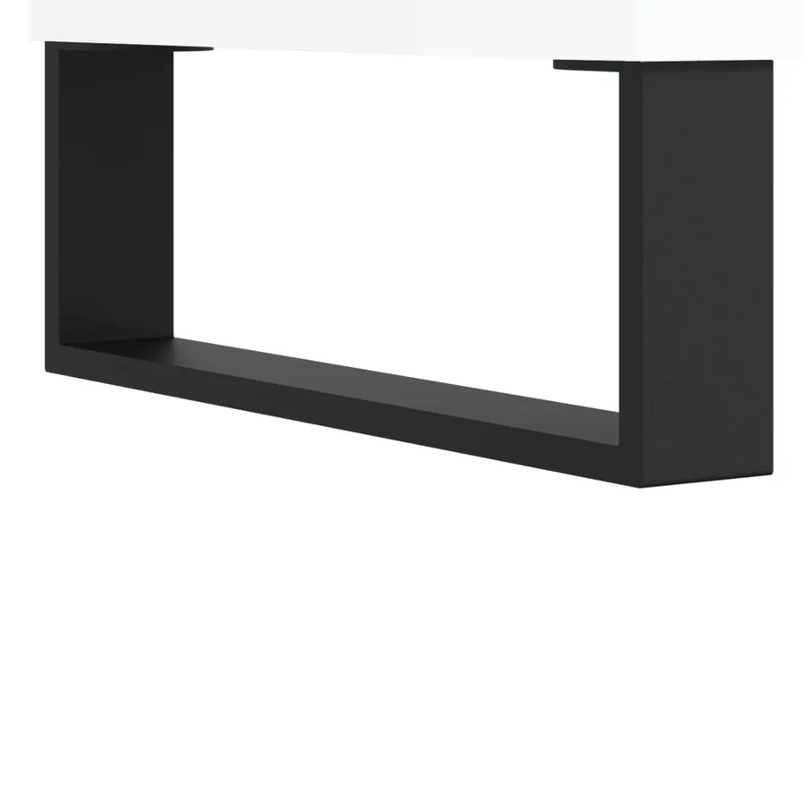 Buffet haut Blanc brillant 69,5x34x180 cm Bois d'ingénierie - 12