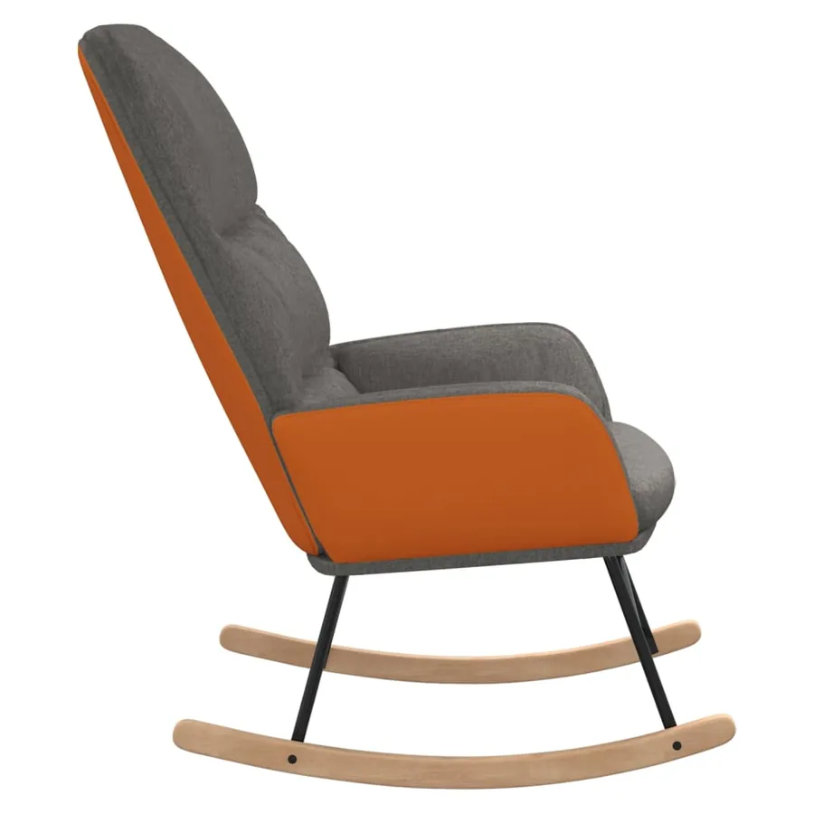 Chaise à bascule Gris clair Tissu - 4
