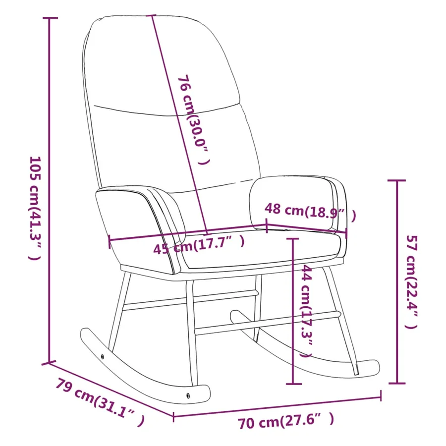 Chaise à bascule Gris clair Tissu - 9